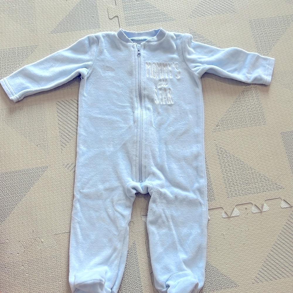 Blue footie pajamas- “mommy’s little star”6-9m